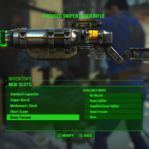 Fallout 4 модифицированная лазерная винтовка